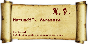 Marusák Vanessza névjegykártya